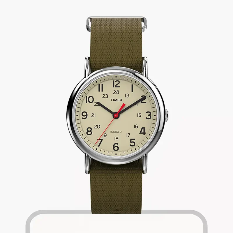 Timex Weekender Cream Numeric Dial Fabric Men's Watch- T2N651